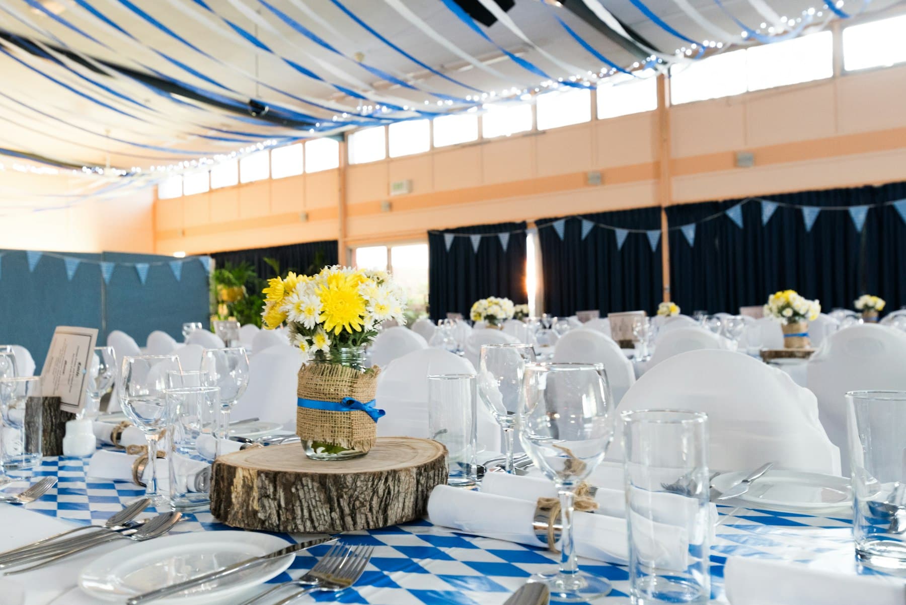 Reception tables with elegant event décor